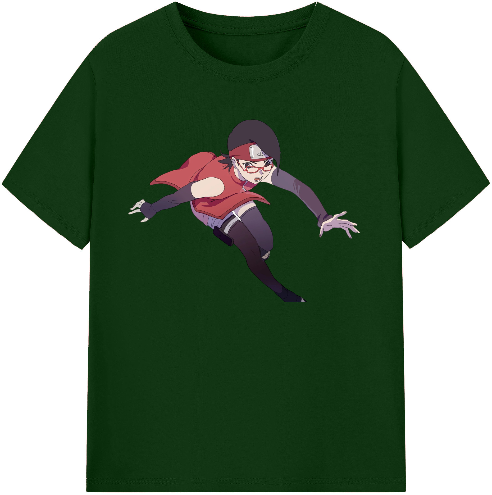 （画像用） NARUTO -ナルト- うちは サラダ Uchiha Sarada 綿100％半袖Tシャツ（フロントプリント）